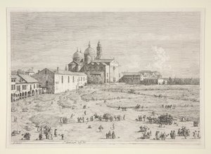 S. Giustina i Pr? della Valle, fra serien Vedute (Views) av Canaletto (Giovanni Antonio Canal)