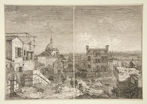 The House with the Inscription [og] The House with the Perstyle, fra serien Vedute (Views) av Canaletto (Giovanni Antonio Canal)
