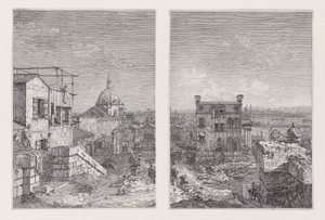 Huset med inskripsjonen, fra serien Vedute (Views) av Canaletto (Giovanni Antonio Canal)