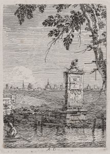 Det lille monumentet, fra serien Vedute (Views) av Canaletto (Giovanni Antonio Canal)