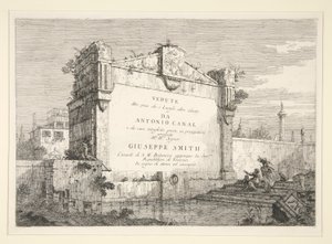 Tittelplate, fra serien Vedute (Views) av Canaletto (Giovanni Antonio Canal)