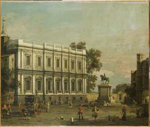 En Capriccio av bygninger i Whitehall, ca. 1754 av Giovanni Antonio Canal