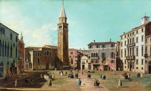 Campo SantAngelo, Venezia, 1730-tallet. av Giovanni Antonio Canal