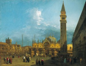 Canaletto - Markusplassen med utsikt østover mot basilikaen og Campanile ca. 1723-4 av Canaletto