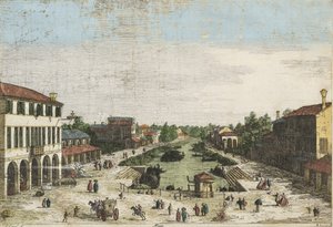 Canaletto Mestre fargelagt av Canaletto