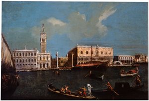 Canal Grande, Piazzetta og Dogepalasset i Venezia, 1700-tallet. av Canaletto,