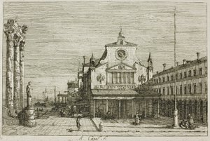 Imaginær utsikt over S. Giacomo di Rialto, fra Vedute av Canaletto