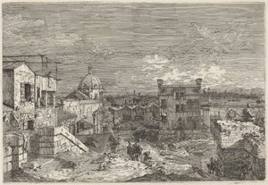 Imaginær utsikt over Venezia, 1741. av Canaletto