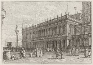 Bokbutikken. V. [øverst til venstre] av Canaletto