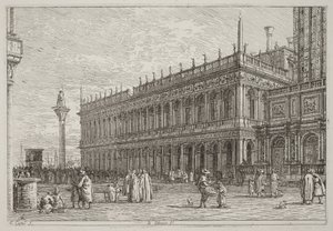 Bokhandelen. V. [øverst til venstre] av Canaletto