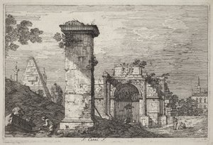 Landskap med ruinerte monumenter