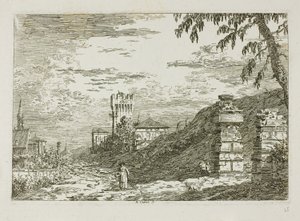 Landscape with Tower and Two Ruined Pillars, from Vedute   1283820   no       norwegian Successfully Translated  Original: Queencup Clintonia uniflora, 1924. Translat: Queencup Clintonia uniflora, 1924. 1139440 no norwegian Successfully Translated Original av Canaletto