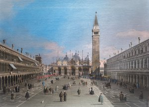 Markusplassen med basilikaen, Venezia av Canaletto