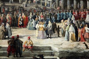 'Mottakelse av den franske ambassadøren i Venezia', 1726-1727 av Canaletto