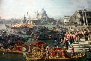 'Mottakelse av den franske ambassadøren i Venezia', 1726-1727 av Canaletto