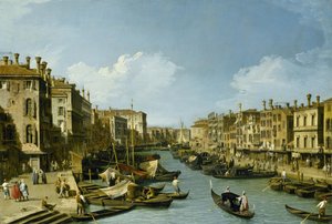Canal Grande nær Rialtobroen, Venezia av Canaletto