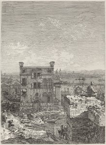 Huset med peristilen [til høyre] av Canaletto