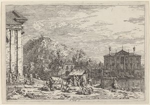Markedet på Dolo av Canaletto