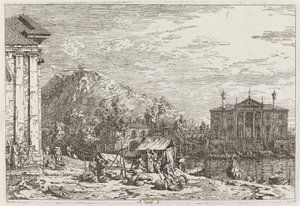 Markedet i Dolo [nederst til venstre], ca. 17351746. av Canaletto