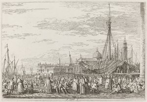 Markedet på Molo [øverst til venstre], ca. 17351746. av Canaletto