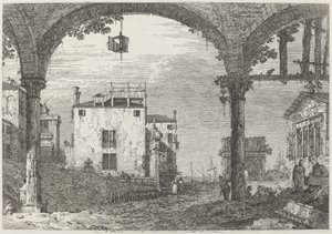 Portikoen med lykten, ca. 17351746. av Canaletto
