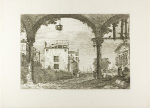Portikoen med lykten, fra Vedute av Canaletto