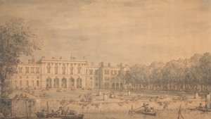 Utsikt over Old Somerset House fra Themsen av Canaletto