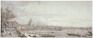 Utsikt over Themsen, London, c1750 av Canaletto