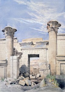 Inngang til Ramses III-tempelet, ca. 1850. Kannik G. Frederick Weston, ca. 1850. Det gamle Egypts arkeologi av Canon G. F. Weston