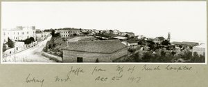 Jaffa fra toppen av det franske sykehuset med utsikt mot vest, 2. desember 1917 av Capt. Arthur Rhodes