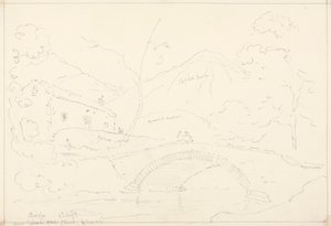 Bro nær Loweswater Church i Scale Hill, 2. august av Capt. Thomas Hastings