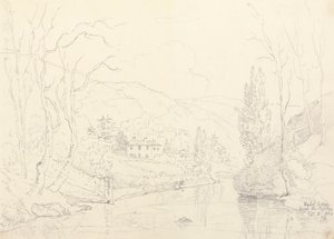 Rydal hytte fra broen, 8. februar 1836 av Capt. Thomas Hastings