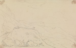 Skisse av Cliff and Hills nær kysten av Capt. Thomas Hastings