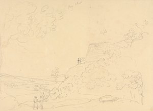 Skisse av en Hillside Bastion, Isle of Wight av Capt. Thomas Hastings