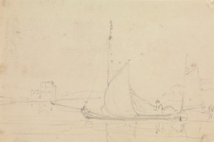 Skisse av en seilbåt av Capt. Thomas Hastings
