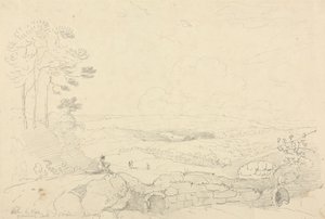 Innenfor murene til Carisbrooke Castle, Isle of Wight, juni 1829 av Capt. Thomas Hastings
