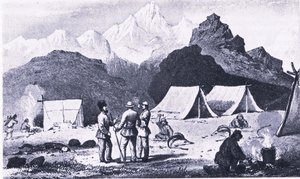 Camp in the Himalaya, fra British Adventure utgitt av Collins av Captain E. P. Campbell
