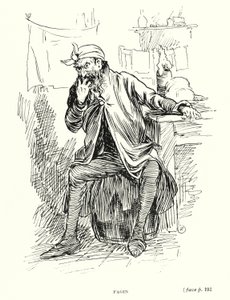Dickens karakter: Fagin (litho) av Captain Edward Henry Handley Read