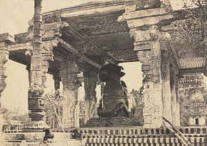 Great Pagoda, Great Bull, Front View, Tanjore, India Rajarajesvara Temple, 1857.