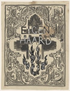 Design for omslaget til Eigen Haard av Carel Adolph Lion Cachet