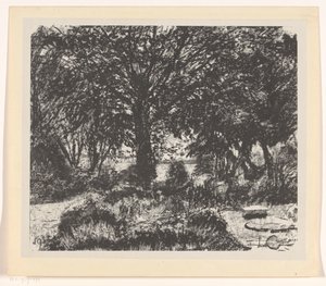 Hage med stort tre av Carel Adolph Lion Cachet