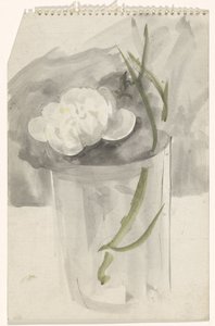 Hvit blomst i et glass av Carel Adolph Lion Cachet
