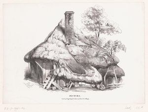 Gård med torvtak Pictura (serietittel på objekt) av Carel Christiaan Antony Last