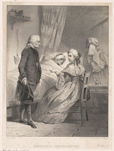 Elisabeth av Frankrike ved sengen til en syk person av Carel Christiaan Antony Last