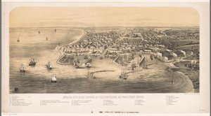 Odessa havn Fugleperspektiv av Odessa med havner og festningsverk (tittel på objekt) av Carel Christiaan Antony Last