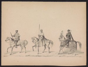 Masquerade of the Utrecht Students, 1846 (plate 14) Skildring av den kostymede prosesjonen, som viser prosesjonen til Filip II, Prins av Spania, i Utrecht, 3. oktober 1549, holdt 17. juni 1846, av H.H. Studenter ved Utrechtsche av Carel Christiaan Antony Last