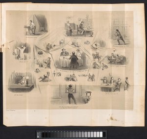 Tegneserie i Leiden studentalmanakk, 1853 av Carel Christiaan Antony Last