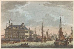 Utsikt over New City Inn, ca. 1790 Nieuwe Stads-Herberg i Amsterdam / Vue de L