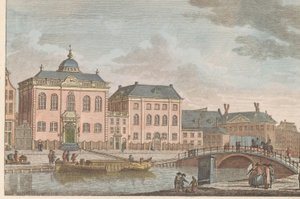 Høytysk synagoge i Amsterdam, ca. 1790 Høytysk jødisk kirke i Amsterdam / Sijnagogue Allemandé à Amsterdam (tittel på objekt)