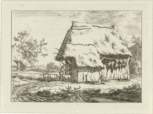 Hyrde ved en sauefjøs Landskap (1–6) (serietittel) av Carel Lodewijk Hansen